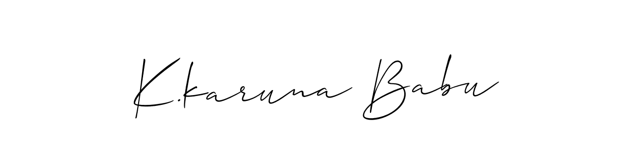 It looks lik you need a new signature style for name K.karuna Babu. Design unique handwritten (Allison_Script) signature with our free signature maker in just a few clicks. K.karuna Babu signature style 2 images and pictures png