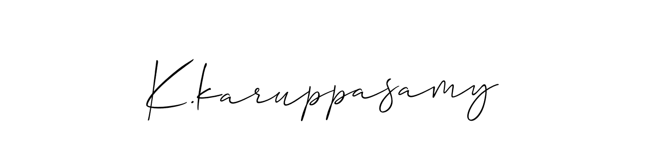 Use a signature maker to create a handwritten signature online. With this signature software, you can design (Allison_Script) your own signature for name K.karuppasamy. K.karuppasamy signature style 2 images and pictures png