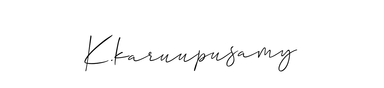 Make a beautiful signature design for name K.karuupusamy. With this signature (Allison_Script) style, you can create a handwritten signature for free. K.karuupusamy signature style 2 images and pictures png