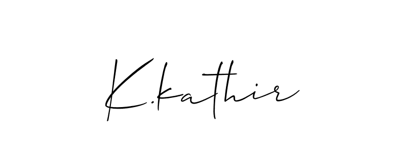 How to make K.kathir signature? Allison_Script is a professional autograph style. Create handwritten signature for K.kathir name. K.kathir signature style 2 images and pictures png