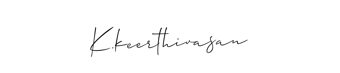 Make a short K.keerthivasan signature style. Manage your documents anywhere anytime using Allison_Script. Create and add eSignatures, submit forms, share and send files easily. K.keerthivasan signature style 2 images and pictures png
