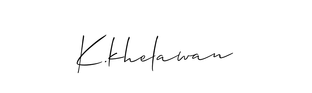 Best and Professional Signature Style for K.khelawan. Allison_Script Best Signature Style Collection. K.khelawan signature style 2 images and pictures png