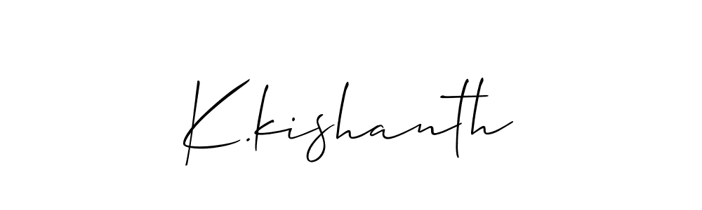 Allison_Script is a professional signature style that is perfect for those who want to add a touch of class to their signature. It is also a great choice for those who want to make their signature more unique. Get K.kishanth name to fancy signature for free. K.kishanth signature style 2 images and pictures png