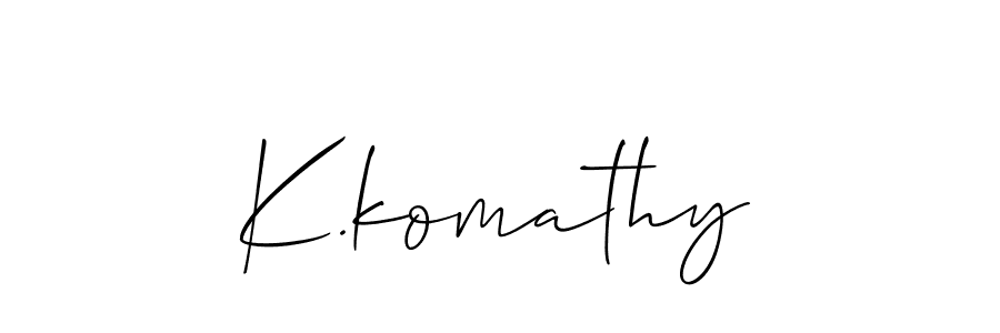 Design your own signature with our free online signature maker. With this signature software, you can create a handwritten (Allison_Script) signature for name K.komathy. K.komathy signature style 2 images and pictures png