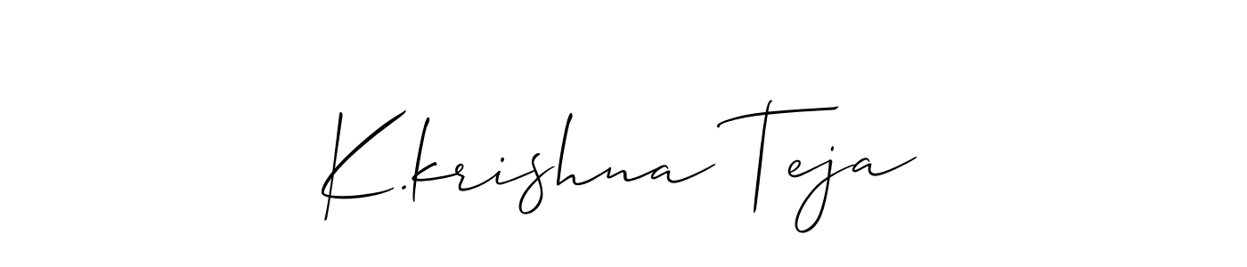 How to make K.krishna Teja signature? Allison_Script is a professional autograph style. Create handwritten signature for K.krishna Teja name. K.krishna Teja signature style 2 images and pictures png