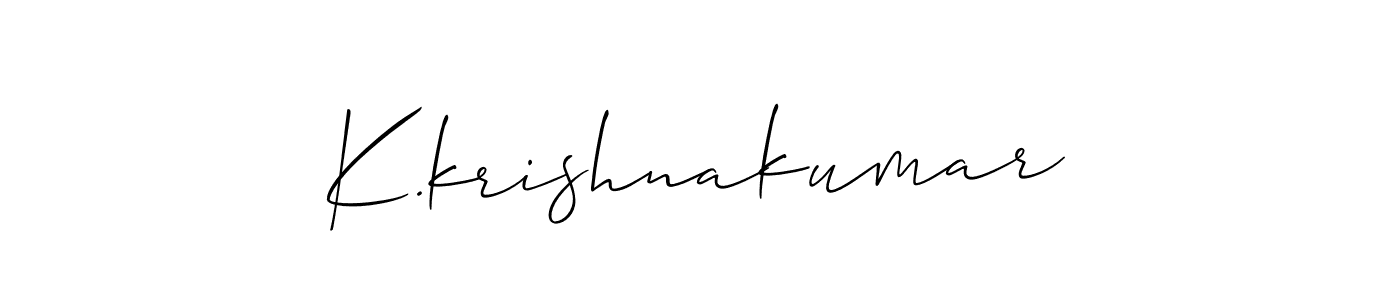 Similarly Allison_Script is the best handwritten signature design. Signature creator online .You can use it as an online autograph creator for name K.krishnakumar. K.krishnakumar signature style 2 images and pictures png