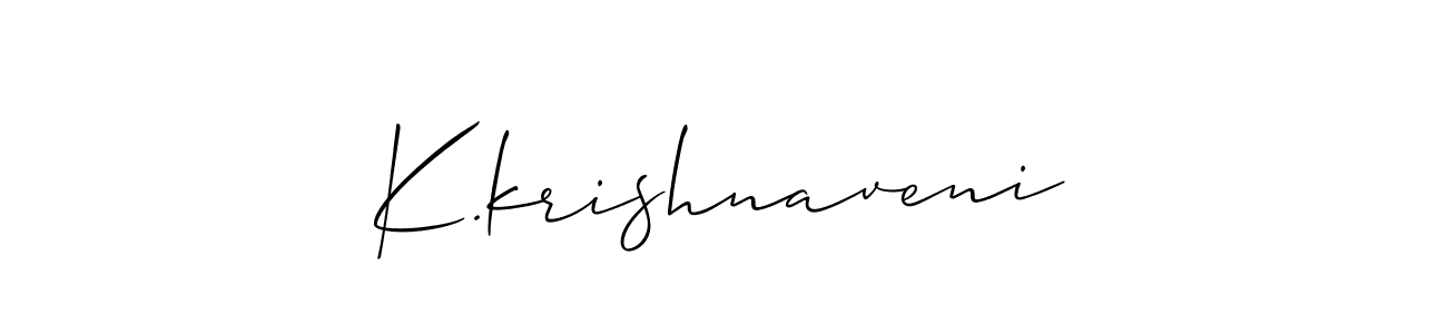 Create a beautiful signature design for name K.krishnaveni. With this signature (Allison_Script) fonts, you can make a handwritten signature for free. K.krishnaveni signature style 2 images and pictures png