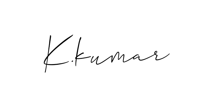 Also You can easily find your signature by using the search form. We will create K.kumar name handwritten signature images for you free of cost using Allison_Script sign style. K.kumar signature style 2 images and pictures png