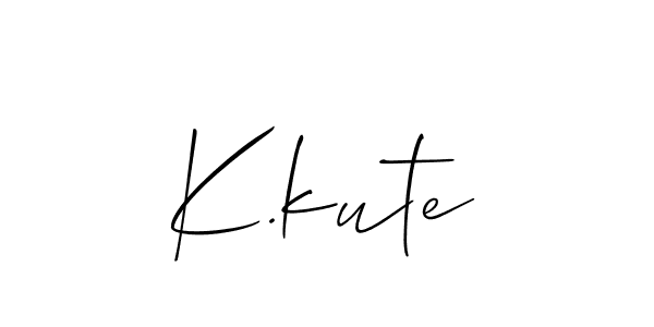 How to make K.kute name signature. Use Allison_Script style for creating short signs online. This is the latest handwritten sign. K.kute signature style 2 images and pictures png