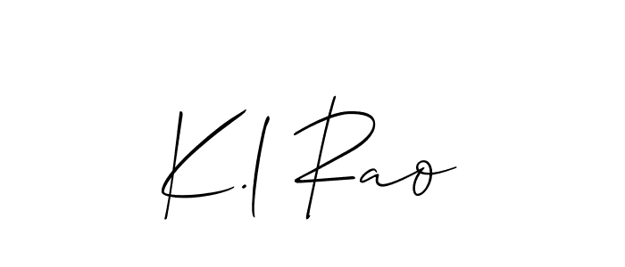 Make a short K.l Rao signature style. Manage your documents anywhere anytime using Allison_Script. Create and add eSignatures, submit forms, share and send files easily. K.l Rao signature style 2 images and pictures png