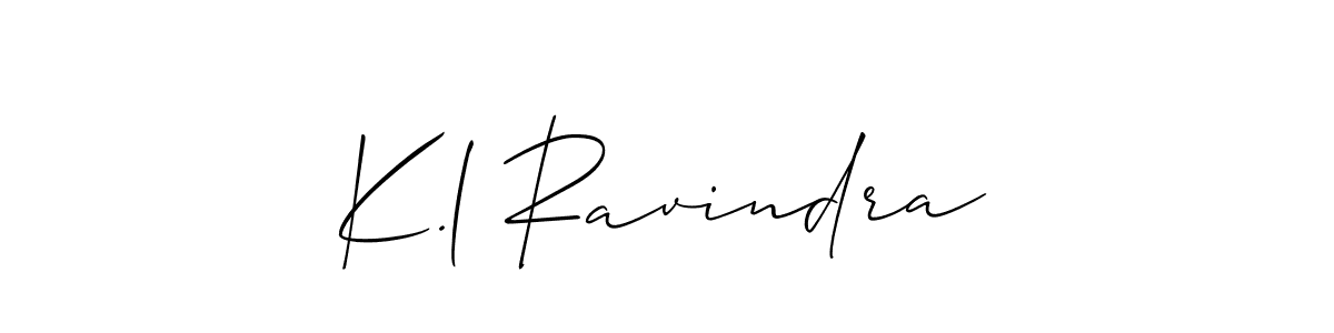 Make a beautiful signature design for name K.l Ravindra. With this signature (Allison_Script) style, you can create a handwritten signature for free. K.l Ravindra signature style 2 images and pictures png