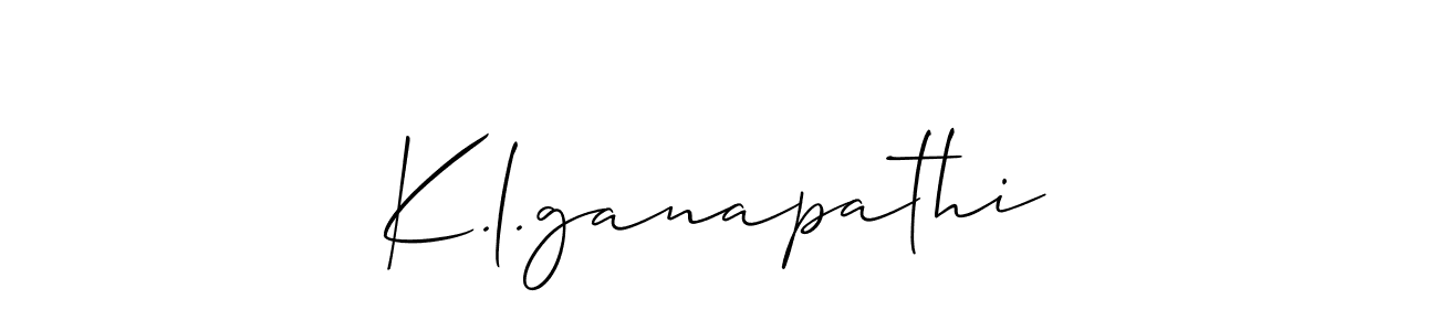 Use a signature maker to create a handwritten signature online. With this signature software, you can design (Allison_Script) your own signature for name K.l.ganapathi. K.l.ganapathi signature style 2 images and pictures png