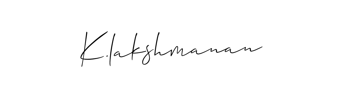 Allison_Script is a professional signature style that is perfect for those who want to add a touch of class to their signature. It is also a great choice for those who want to make their signature more unique. Get K.lakshmanan name to fancy signature for free. K.lakshmanan signature style 2 images and pictures png