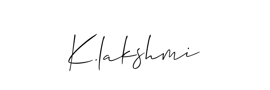 How to make K.lakshmi name signature. Use Allison_Script style for creating short signs online. This is the latest handwritten sign. K.lakshmi signature style 2 images and pictures png