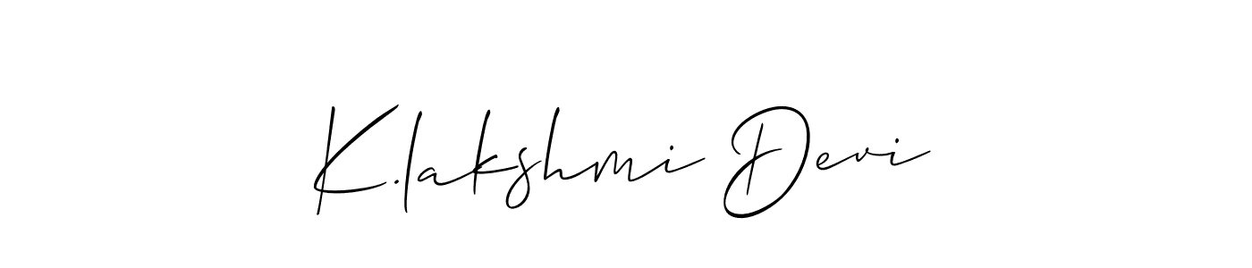 This is the best signature style for the K.lakshmi Devi name. Also you like these signature font (Allison_Script). Mix name signature. K.lakshmi Devi signature style 2 images and pictures png