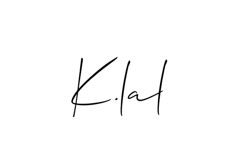 It looks lik you need a new signature style for name K.lal. Design unique handwritten (Allison_Script) signature with our free signature maker in just a few clicks. K.lal signature style 2 images and pictures png