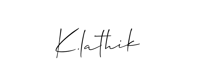 Create a beautiful signature design for name K.lathik. With this signature (Allison_Script) fonts, you can make a handwritten signature for free. K.lathik signature style 2 images and pictures png