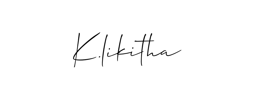 Create a beautiful signature design for name K.likitha. With this signature (Allison_Script) fonts, you can make a handwritten signature for free. K.likitha signature style 2 images and pictures png