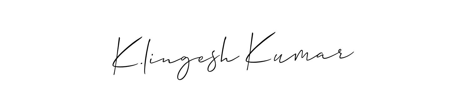 See photos of K.lingesh Kumar official signature by Spectra . Check more albums & portfolios. Read reviews & check more about Allison_Script font. K.lingesh Kumar signature style 2 images and pictures png