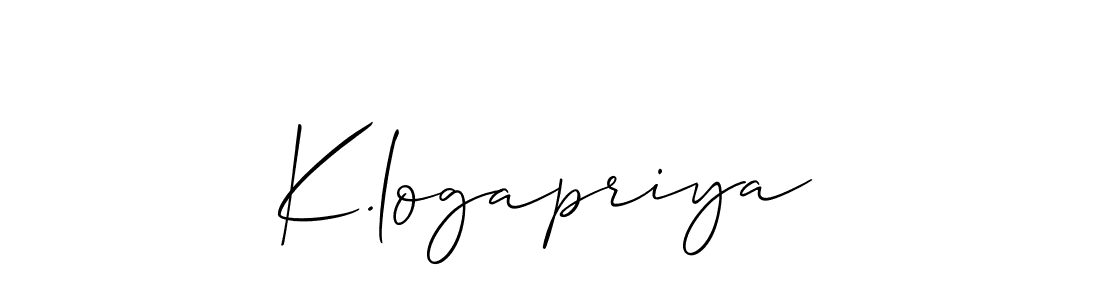How to make K.logapriya name signature. Use Allison_Script style for creating short signs online. This is the latest handwritten sign. K.logapriya signature style 2 images and pictures png
