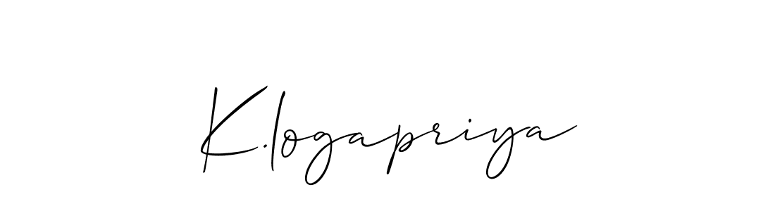 Best and Professional Signature Style for K.logapriya. Allison_Script Best Signature Style Collection. K.logapriya signature style 2 images and pictures png