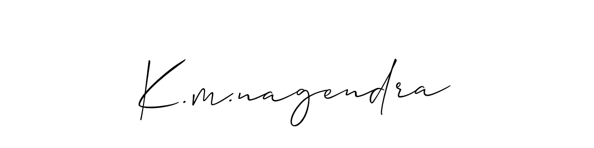 How to make K.m.nagendra signature? Allison_Script is a professional autograph style. Create handwritten signature for K.m.nagendra name. K.m.nagendra signature style 2 images and pictures png