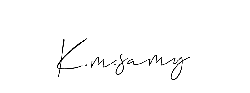 Create a beautiful signature design for name K.m.samy. With this signature (Allison_Script) fonts, you can make a handwritten signature for free. K.m.samy signature style 2 images and pictures png