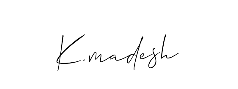 How to make K.madesh signature? Allison_Script is a professional autograph style. Create handwritten signature for K.madesh name. K.madesh signature style 2 images and pictures png