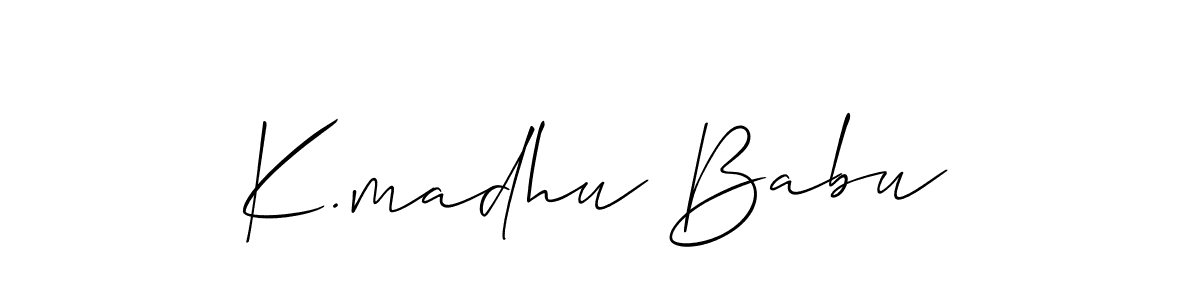 Make a beautiful signature design for name K.madhu Babu. With this signature (Allison_Script) style, you can create a handwritten signature for free. K.madhu Babu signature style 2 images and pictures png