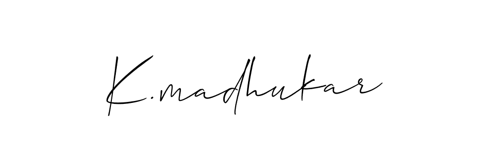 if you are searching for the best signature style for your name K.madhukar. so please give up your signature search. here we have designed multiple signature styles  using Allison_Script. K.madhukar signature style 2 images and pictures png