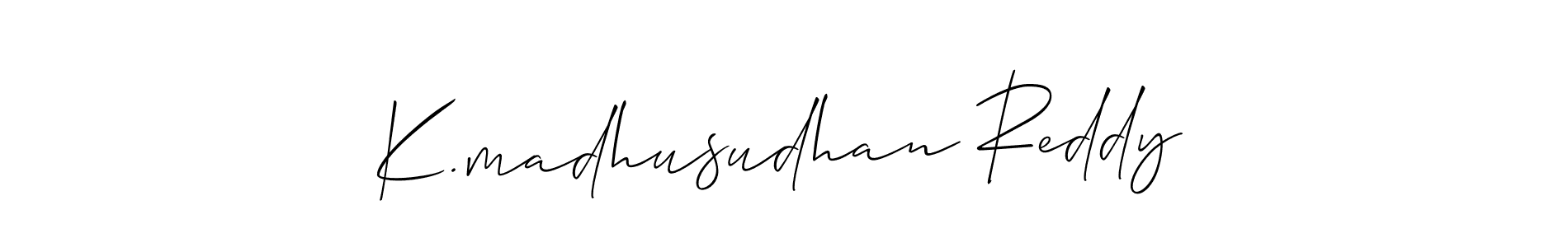 Design your own signature with our free online signature maker. With this signature software, you can create a handwritten (Allison_Script) signature for name K.madhusudhan Reddy. K.madhusudhan Reddy signature style 2 images and pictures png
