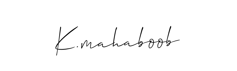 How to Draw K.mahaboob signature style? Allison_Script is a latest design signature styles for name K.mahaboob. K.mahaboob signature style 2 images and pictures png