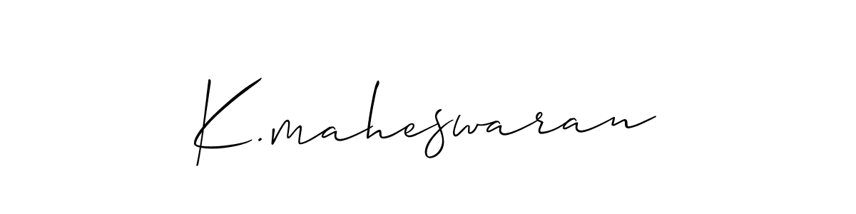 Make a beautiful signature design for name K.maheswaran. With this signature (Allison_Script) style, you can create a handwritten signature for free. K.maheswaran signature style 2 images and pictures png
