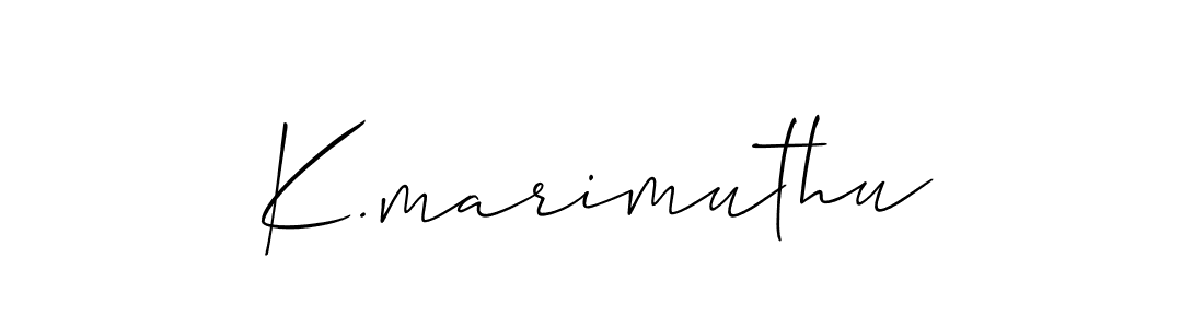 Design your own signature with our free online signature maker. With this signature software, you can create a handwritten (Allison_Script) signature for name K.marimuthu. K.marimuthu signature style 2 images and pictures png