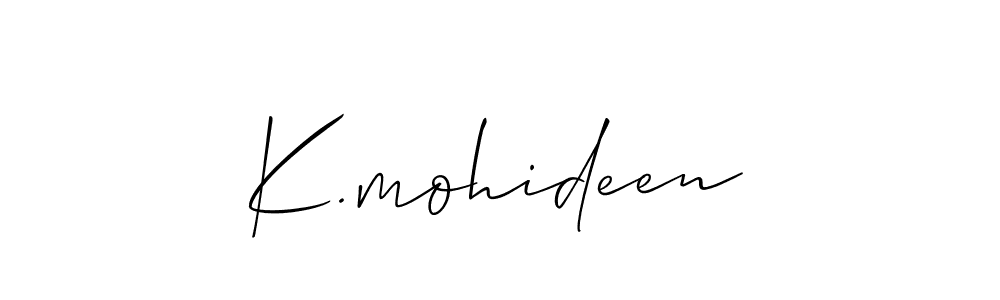 This is the best signature style for the K.mohideen name. Also you like these signature font (Allison_Script). Mix name signature. K.mohideen signature style 2 images and pictures png