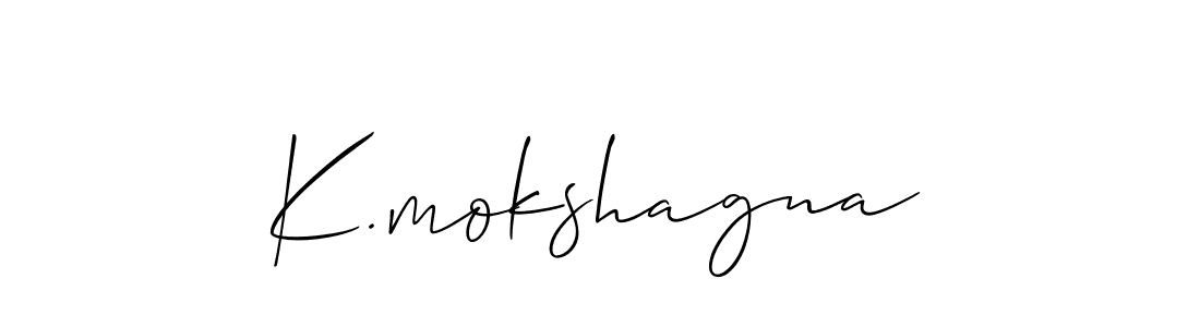 This is the best signature style for the K.mokshagna name. Also you like these signature font (Allison_Script). Mix name signature. K.mokshagna signature style 2 images and pictures png