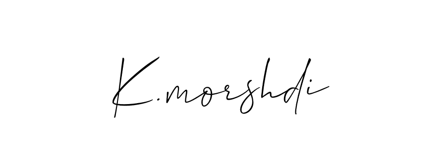 The best way (Allison_Script) to make a short signature is to pick only two or three words in your name. The name K.morshdi include a total of six letters. For converting this name. K.morshdi signature style 2 images and pictures png