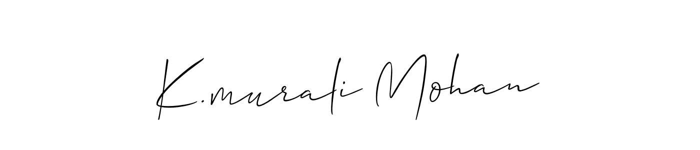 Allison_Script is a professional signature style that is perfect for those who want to add a touch of class to their signature. It is also a great choice for those who want to make their signature more unique. Get K.murali Mohan name to fancy signature for free. K.murali Mohan signature style 2 images and pictures png