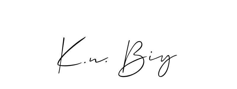 Also You can easily find your signature by using the search form. We will create K.n. Biy name handwritten signature images for you free of cost using Allison_Script sign style. K.n. Biy signature style 2 images and pictures png