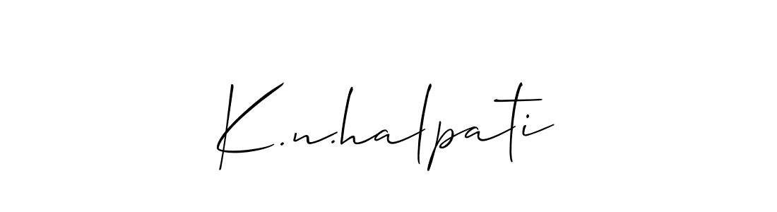 How to make K.n.halpati signature? Allison_Script is a professional autograph style. Create handwritten signature for K.n.halpati name. K.n.halpati signature style 2 images and pictures png