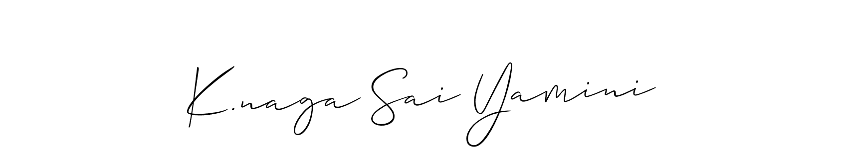 Design your own signature with our free online signature maker. With this signature software, you can create a handwritten (Allison_Script) signature for name K.naga Sai Yamini. K.naga Sai Yamini signature style 2 images and pictures png