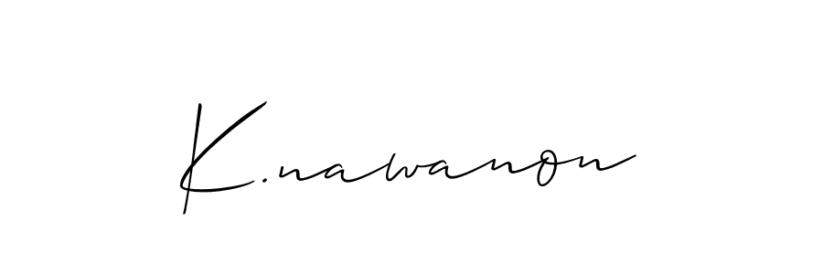 Design your own signature with our free online signature maker. With this signature software, you can create a handwritten (Allison_Script) signature for name K.nawanon. K.nawanon signature style 2 images and pictures png