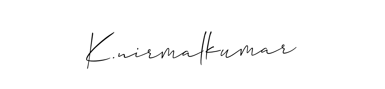 This is the best signature style for the K.nirmalkumar name. Also you like these signature font (Allison_Script). Mix name signature. K.nirmalkumar signature style 2 images and pictures png