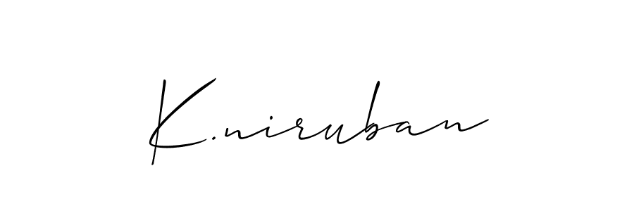 if you are searching for the best signature style for your name K.niruban. so please give up your signature search. here we have designed multiple signature styles  using Allison_Script. K.niruban signature style 2 images and pictures png