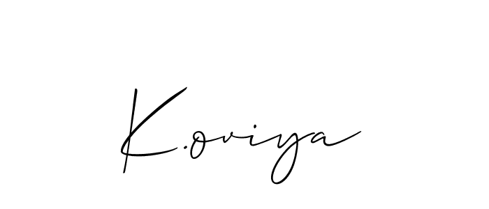 You should practise on your own different ways (Allison_Script) to write your name (K.oviya) in signature. don't let someone else do it for you. K.oviya signature style 2 images and pictures png