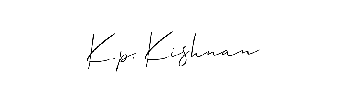 if you are searching for the best signature style for your name K.p. Kishnan. so please give up your signature search. here we have designed multiple signature styles  using Allison_Script. K.p. Kishnan signature style 2 images and pictures png