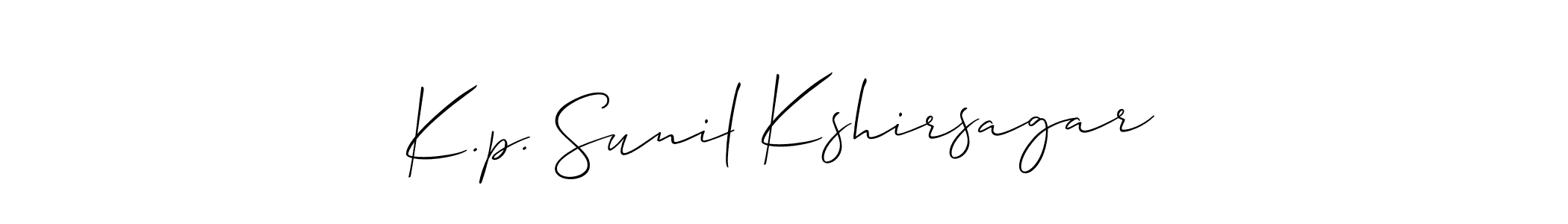 How to make K.p. Sunil Kshirsagar name signature. Use Allison_Script style for creating short signs online. This is the latest handwritten sign. K.p. Sunil Kshirsagar signature style 2 images and pictures png