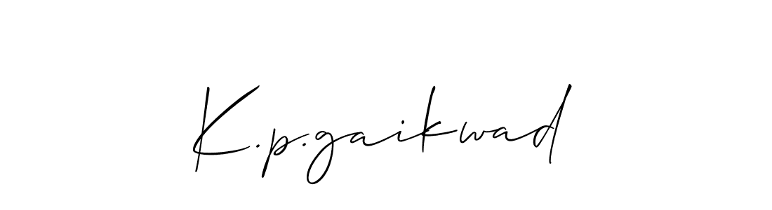 How to Draw K.p.gaikwad signature style? Allison_Script is a latest design signature styles for name K.p.gaikwad. K.p.gaikwad signature style 2 images and pictures png