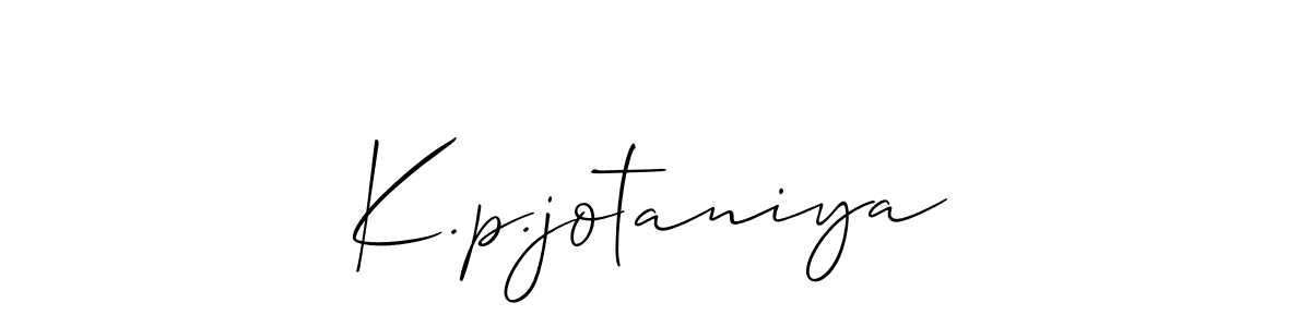 It looks lik you need a new signature style for name K.p.jotaniya. Design unique handwritten (Allison_Script) signature with our free signature maker in just a few clicks. K.p.jotaniya signature style 2 images and pictures png