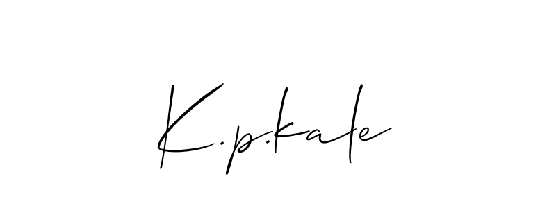 The best way (Allison_Script) to make a short signature is to pick only two or three words in your name. The name K.p.kale include a total of six letters. For converting this name. K.p.kale signature style 2 images and pictures png